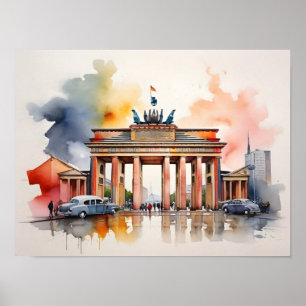 Berlin watercolor art poster