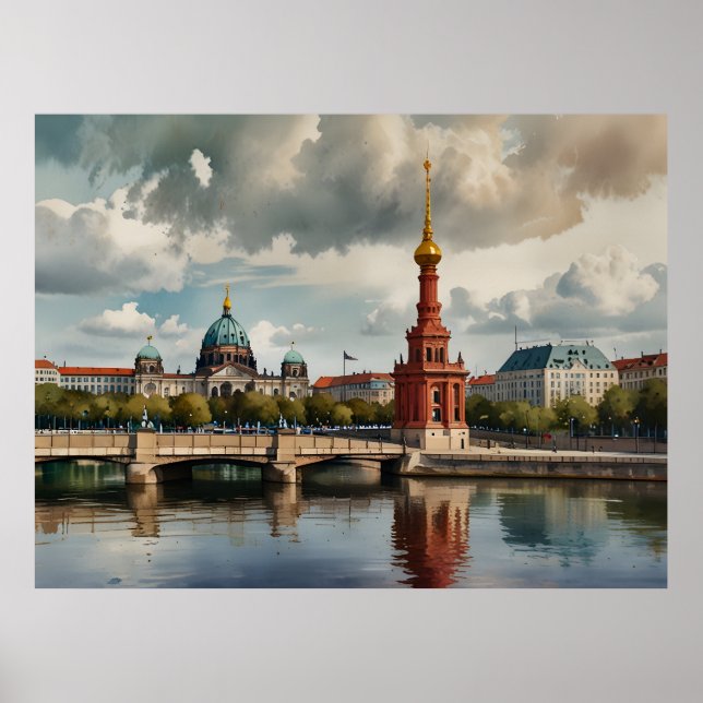 Berlin watercolor art poster (Front)