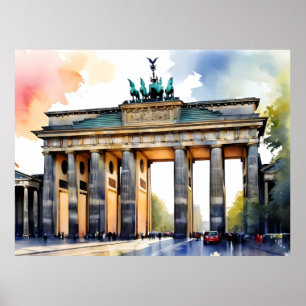 Berlin watercolor art poster