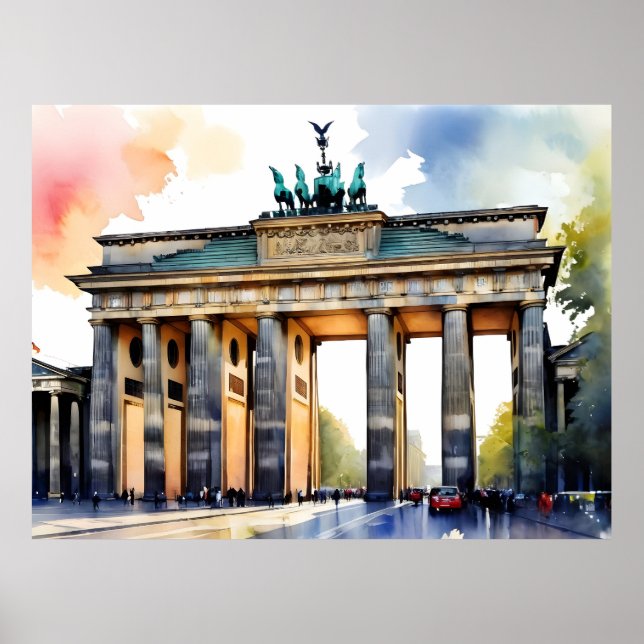 Berlin watercolor art poster (Front)