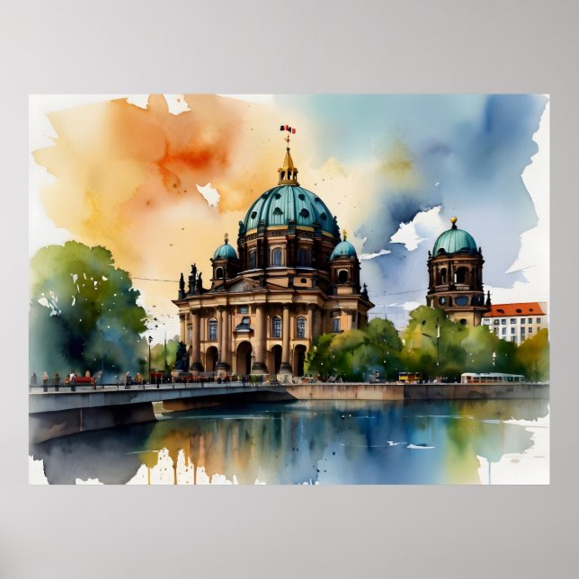 Berlin watercolor art poster (Front)