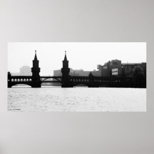 Berliner Oberbaumbrücke Schwarz Weiß Poster