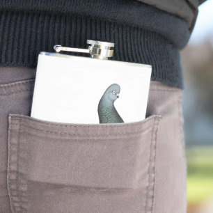 Berliner Tumbler Pigeon Blue Bar Hip Flask