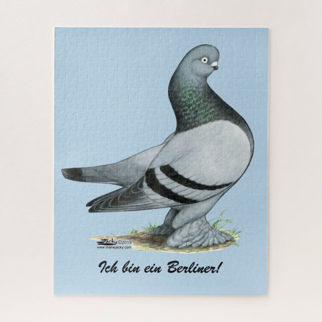 Berliner Tumbler Pigeon Blue Bar Jigsaw Puzzle (Vertical)
