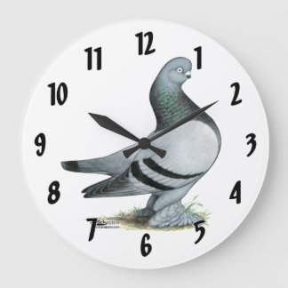 Berliner Tumbler Pigeon Blue Bar Large Clock