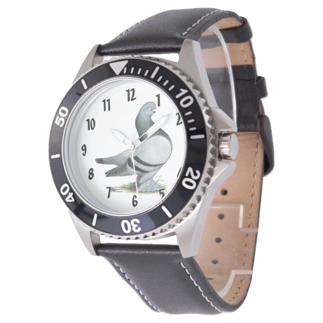 Berliner Tumbler Pigeon Blue Bar Watch (Angled)