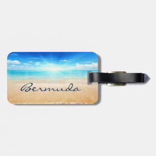 Bermuda beach sunrise luggage tag