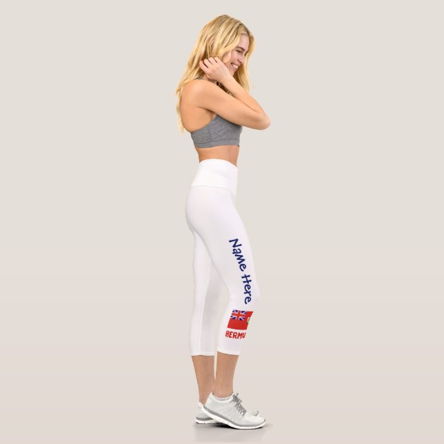 Bermuda Bermudian Flag Personalised Name Capri Leggings (Right)