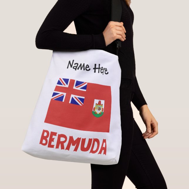 Bermuda Bermudian Flag Personalised Name Crossbody Bag (Close Up)