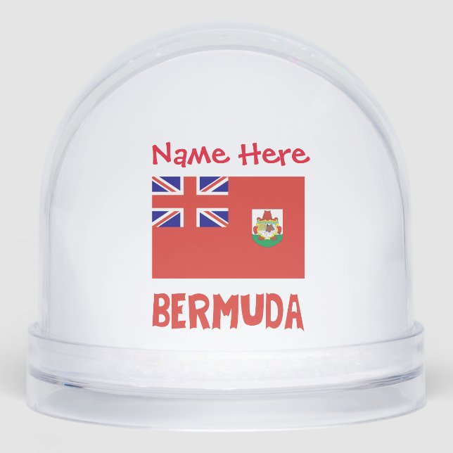 Bermuda Bermudian Flag Red Personalised Snowglobe (Front)