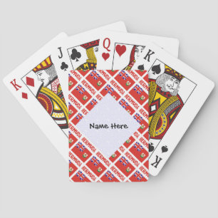 Bermuda Bermudian Flag Tiled Personalised Name Playing Cards