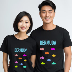 Bermuda Colourful Fish School Dark Colour T-Shirt