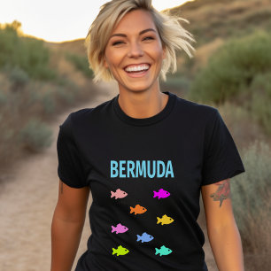 Bermuda Colourful Fish School Dark Colour T-Shirt