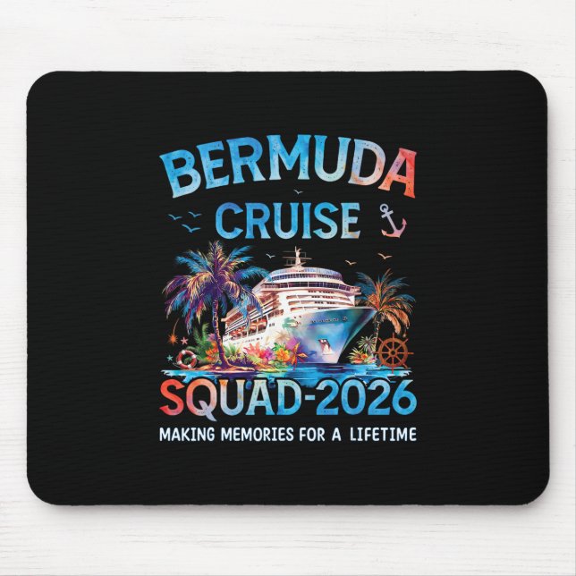 Bermuda Cruise Squad 2026 Family Vacation  Mouse Pad (Front)