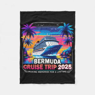 Bermuda Cruise Trip 2025 Sunset Vacation Gift 3 Fleece Blanket
