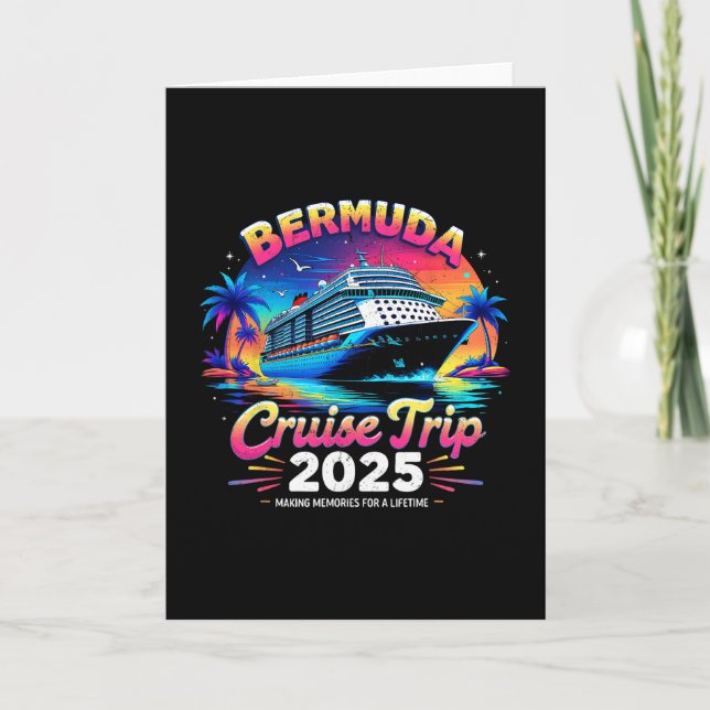 Bermuda Cruise Trip 2025 Sunset Vacation Gift  Card (Front)