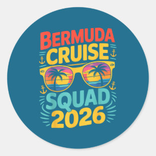 Bermuda Cruise Vacation Trip Matching Classic Round Sticker