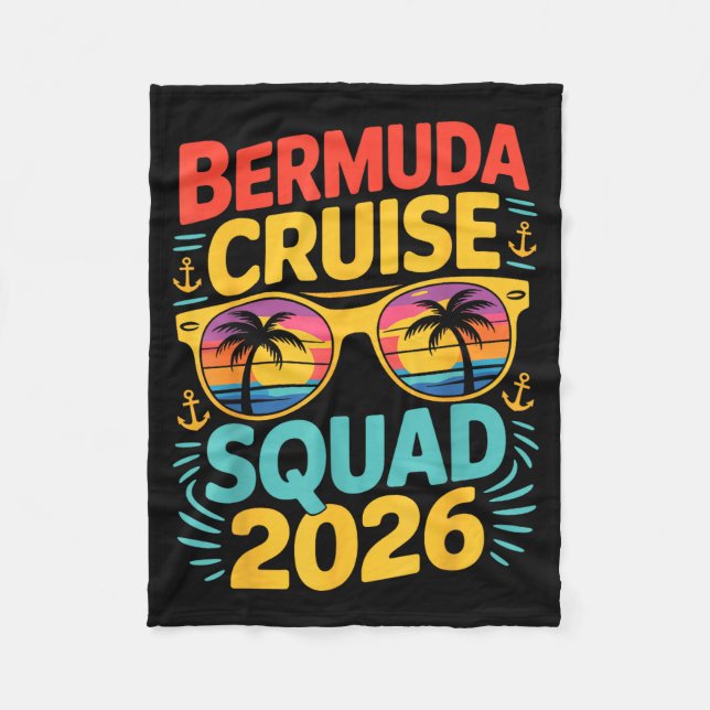 Bermuda Cruise Vacation Trip Matching Fleece Blanket (Front)