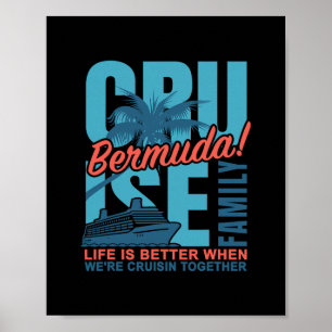 Bermuda Family Cruise Cute Matching Ocean Trip Vac Poster