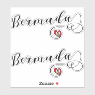 Bermuda Flag In Heart Sticker