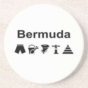 Bermuda Icons Monotone Light-Colour Coaster