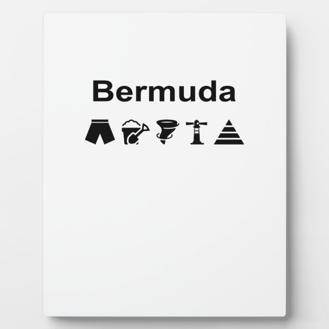 Bermuda Icons Monotone Light-Colour Plaque (Front)