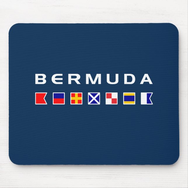 Bermuda Maritime Nautical Signal Flags Dark Colour Mouse Pad (Front)