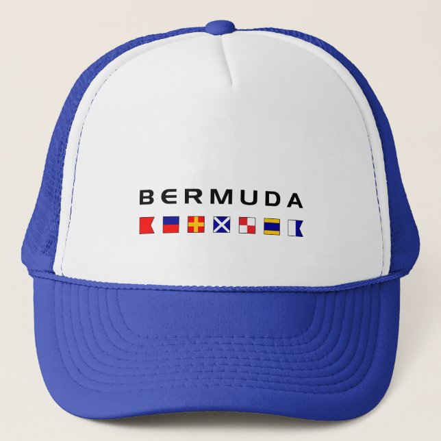 Bermuda Maritime Nautical Signal Flags Light-Colou Trucker Hat (Front)