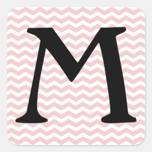 Bermuda Pink Wave Chevron Square Sticker