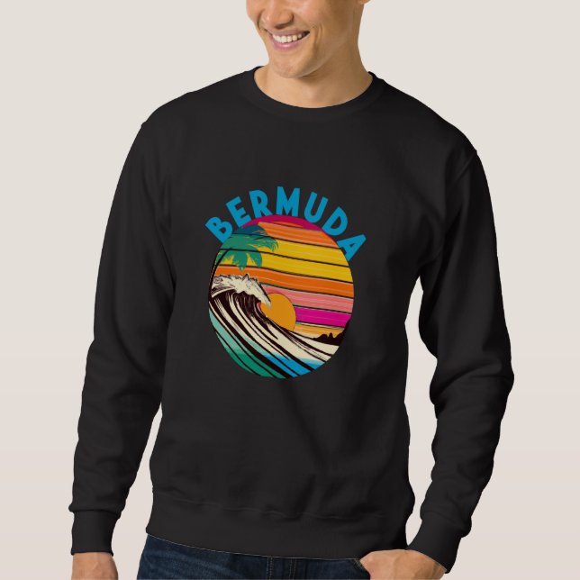 Bermuda Retro 1980s Style Beach Sweatshirt (Front)