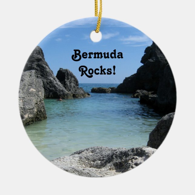 Bermuda, Rocks! Ceramic Tree Decoration (Front)