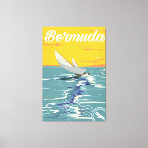 Bermuda Sailing vintage travel poster Canvas Print