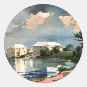 Bermuda, Salt Kettle artwork, Classic Round Sticker