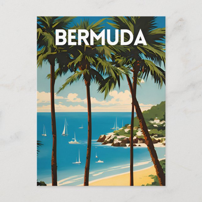 Bermuda Travel Poster Postcard (Front)