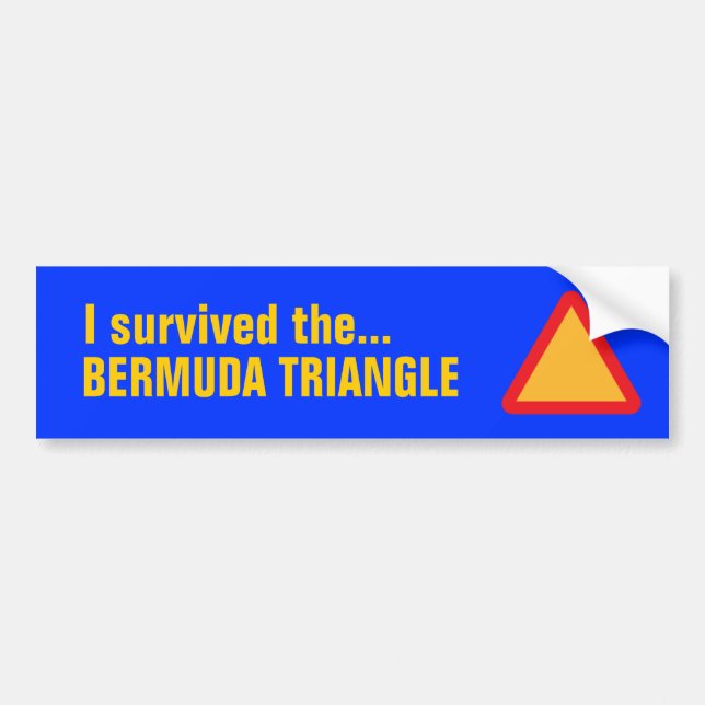 BERMUDA TRIANGLE bumper sticker (blue) (Front)