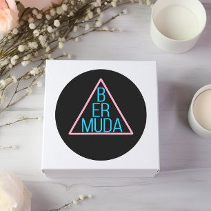 Bermuda Triangle with Modern Text Inside Dark Classic Round Sticker
