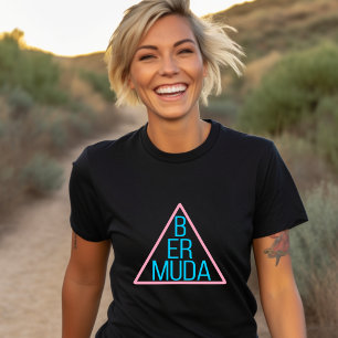 Bermuda Triangle with Modern Text Inside Dark T-Shirt