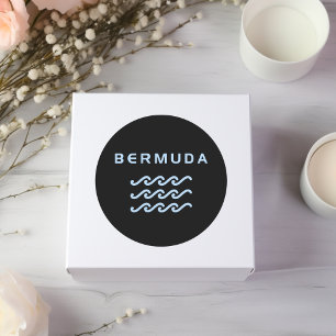 Bermuda Triple Ocean Waves Dark Colour Classic Round Sticker