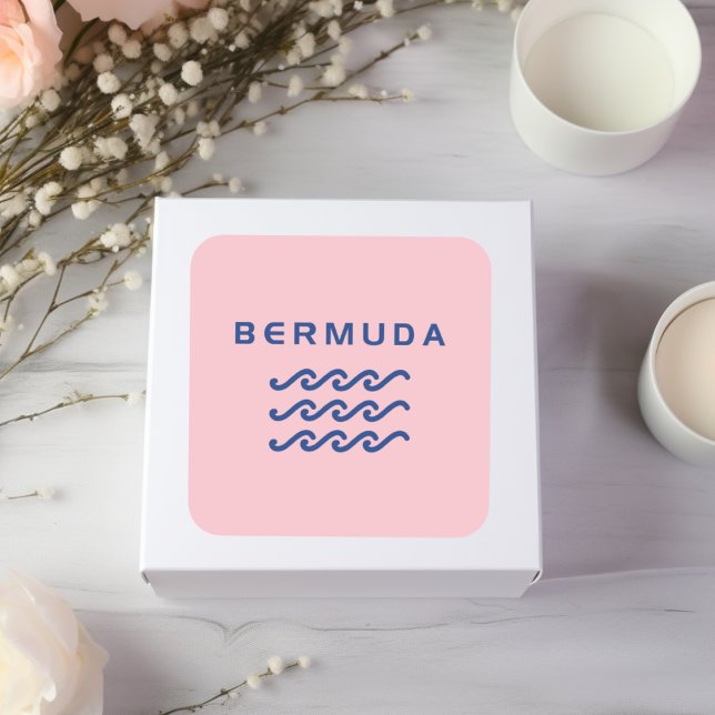 Bermuda Triple Ocean Waves Light-Colour Square Sticker (Creator Uploaded)