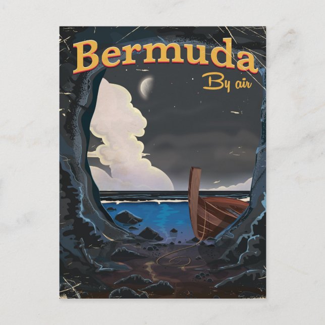 Bermuda vintage travel poster postcard (Front)