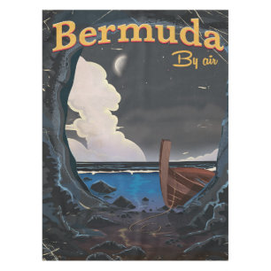 Bermuda vintage travel poster tablecloth
