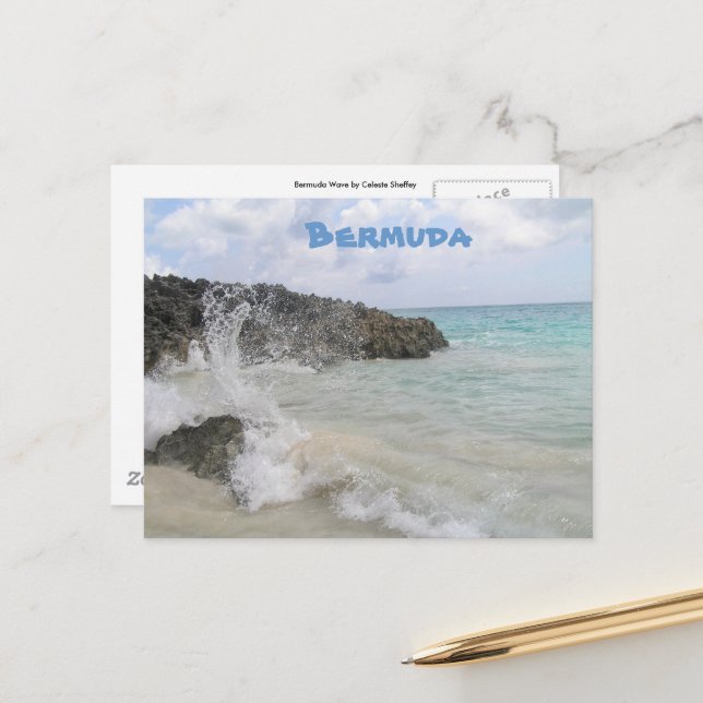 Bermuda Wave Postcard (Front/Back In Situ)