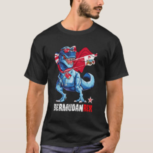 Bermudanrex Proud Bermudan Flag Fun Dinosaur Sauru T-Shirt
