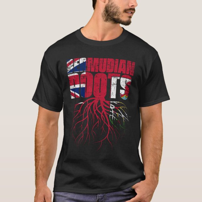 Bermudian Roots Bermuda Heritage Flag T-Shirt (Front)