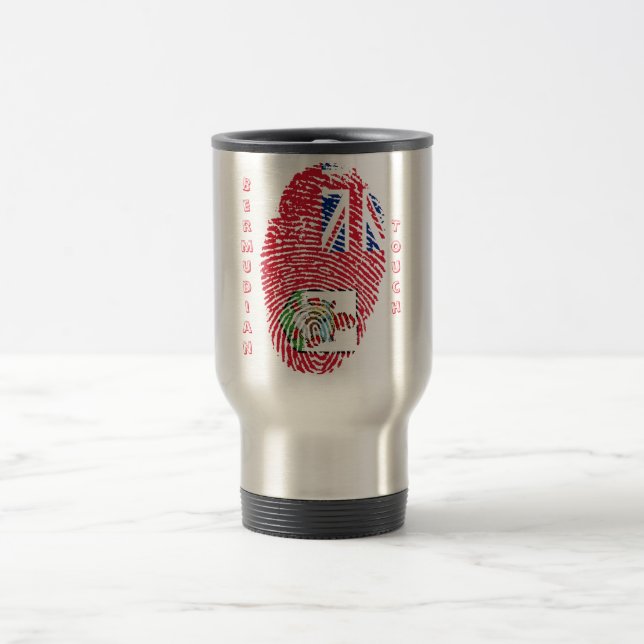 Bermudian touch fingerprint flag travel mug (Center)