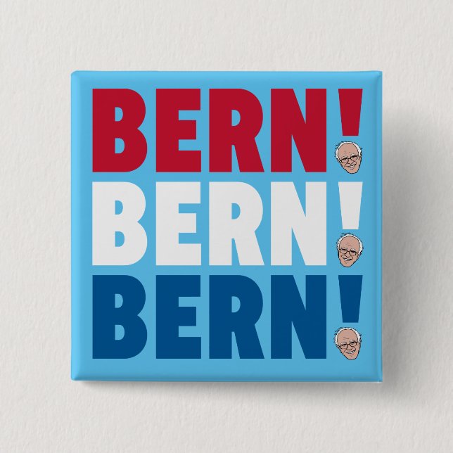Bern Bern Bern Bernie Sanders 15 Cm Square Badge (Front)