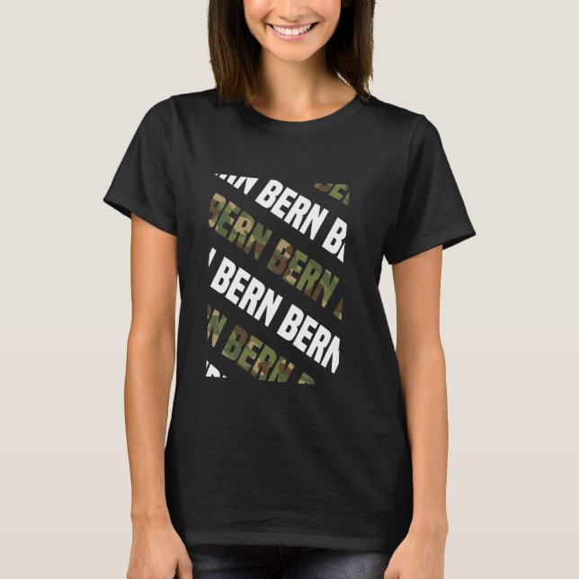 Bern Camo Pattern Green Camouflage T-Shirt (Front)