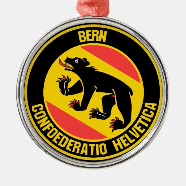 Bern Round Emblem Metal Tree Decoration (Front)
