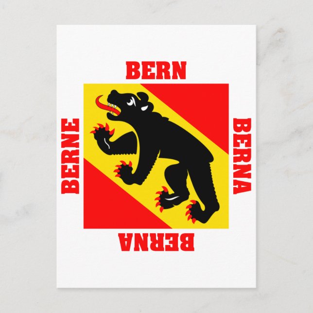 Bern Switzerland Canton Flag Postcard (Front)