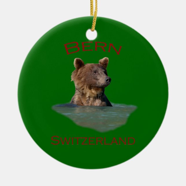 Bern, Switzerland Ceramic Tree Decoration (Front)